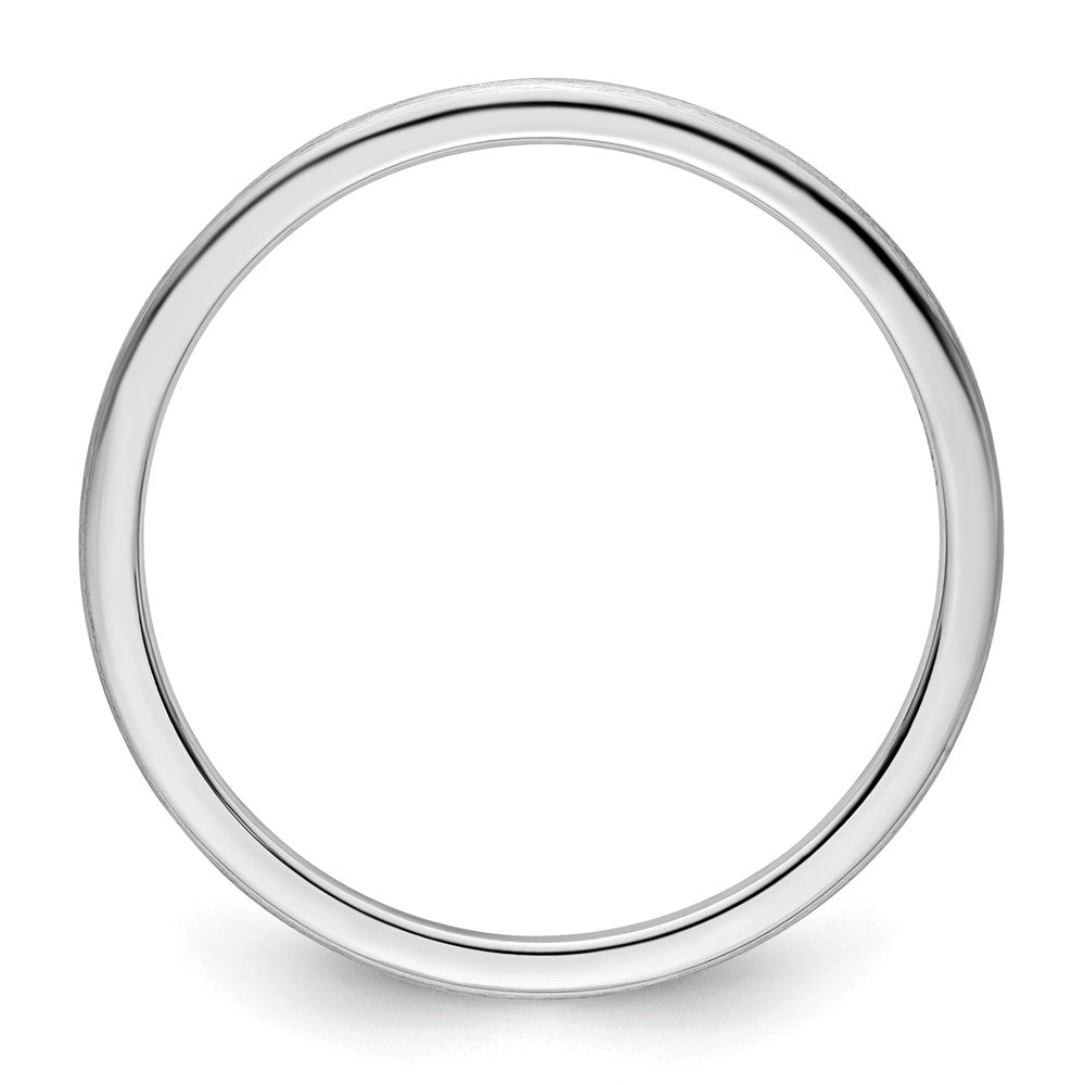 10K Weißgold 10K 1,2 mm Halbrund Satin stapelbarer Ring Größe 6
