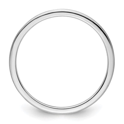 10K Weißgold 10K 1,2 mm Halbrund Satin stapelbarer Ring Größe 6
