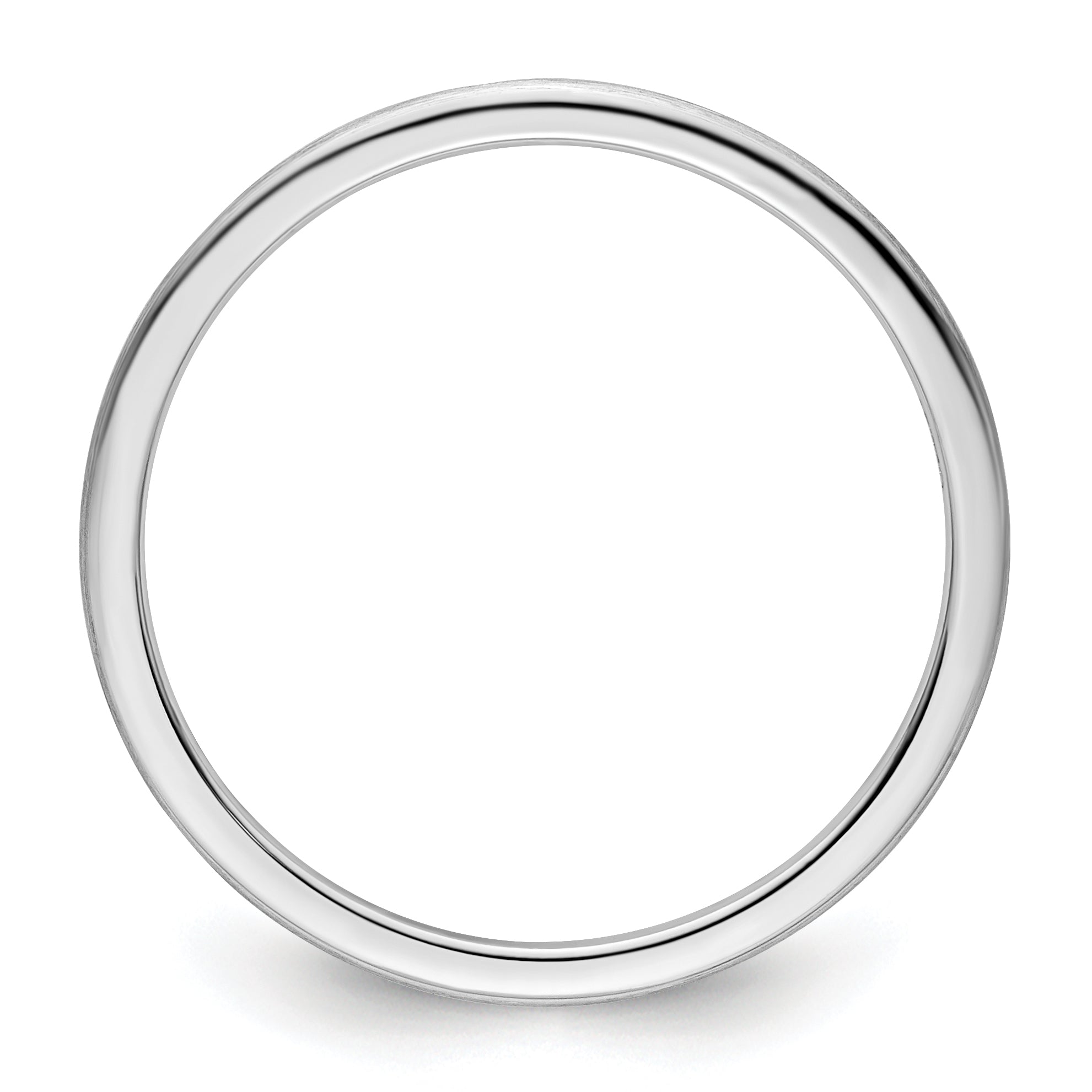 10K Weißgold 10K 1,2mm Halbrund Satin stapelbarer Ring Größe 9,5