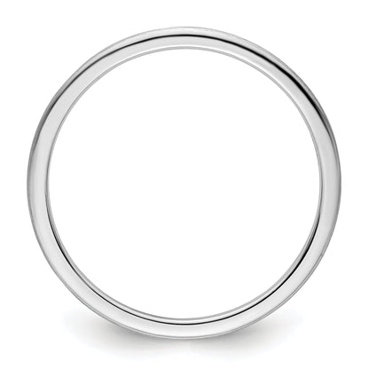 10K Weißgold 10K 1,2mm Halbrund Satin stapelbarer Ring Größe 9,5