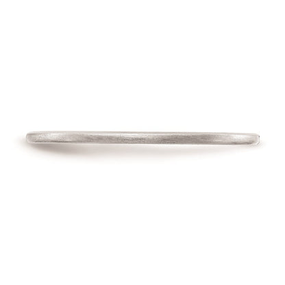 10K Weißgold 10K 1,2mm Halbrund-Ring mit Satinfinish, stapelbar, Größe 5,5