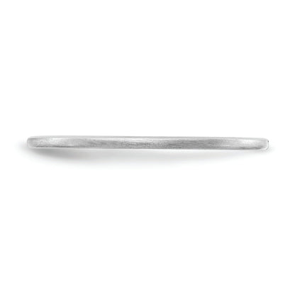 10K Weißgold 10K 1,2mm Halbrund Satin stapelbarer Ring Größe 9,5