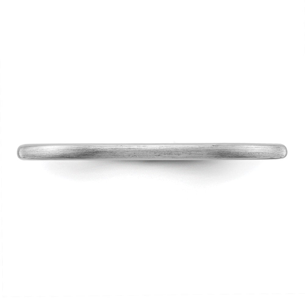 10K Weißgold 10K 1,2mm Halbrund Satin stapelbarer Ring Größe 8