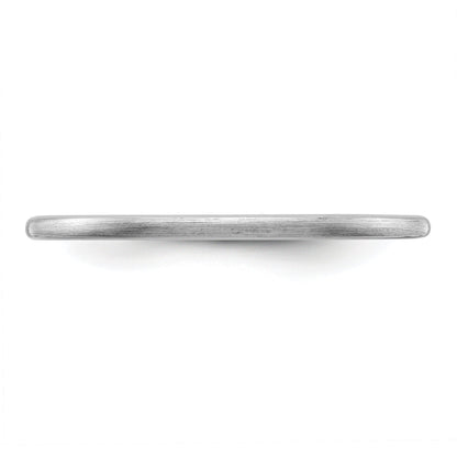 10K Weißgold 10K 1,2mm Halbrund Satin stapelbarer Ring Größe 9,5