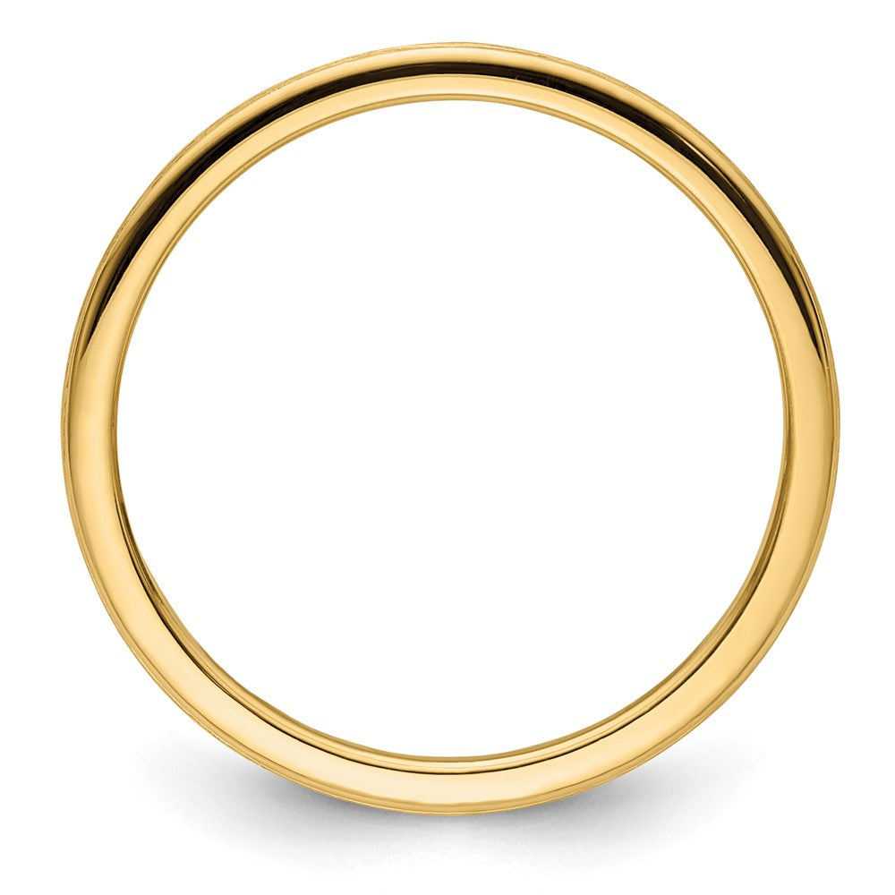 10K Gelbgold 10K 1,2mm Halbrund Satiniert Stapelbarer Ring Größe 8,5