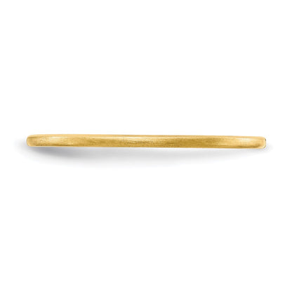 10K Gelbgold 10K 1,2mm Halbrund Satiniert Stapelbarer Ring Größe 8,5
