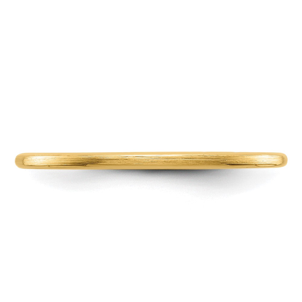 10K Gelbgold 10K 1,2mm Halbrund Satin stapelbarer Ring Größe 9,5