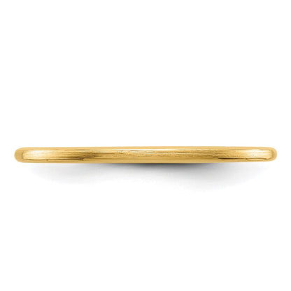 10K Gelbgold 10K 1,2mm Halbrund Satiniert Stapelbarer Ring Größe 8,5