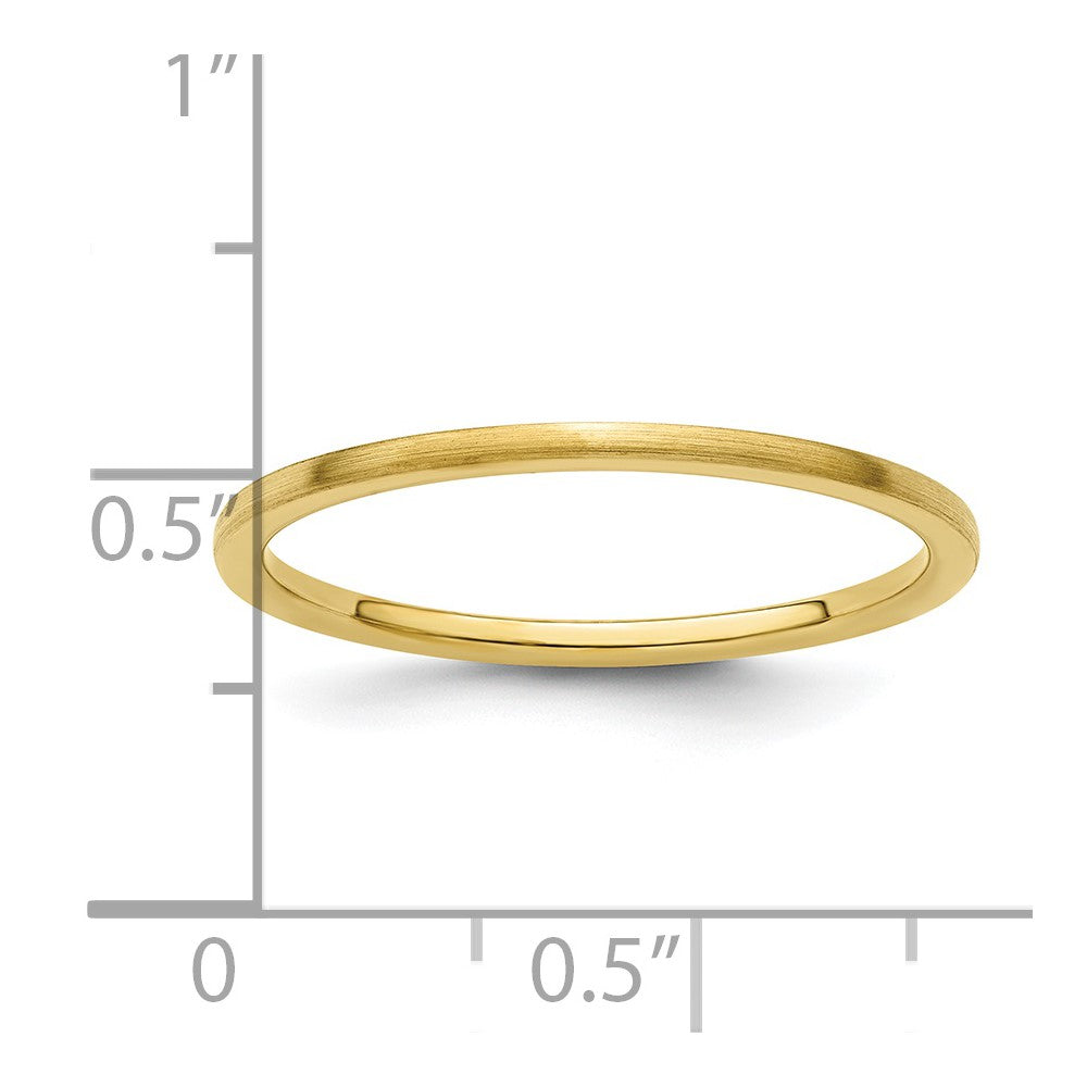 10K Gelbgold 10K 1,2mm Halbrund Satiniert Stapelbarer Ring Größe 8,5