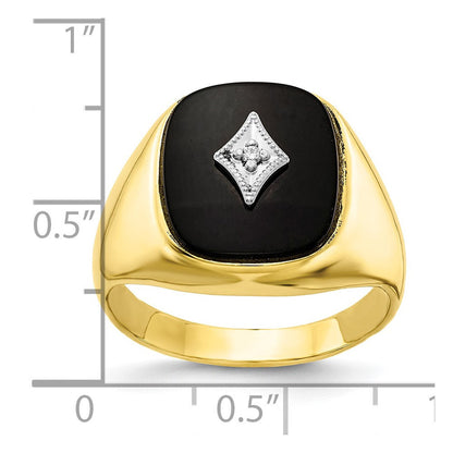 10K Gelb mit Rhodium 10ky Aa Diamant Herren Ring