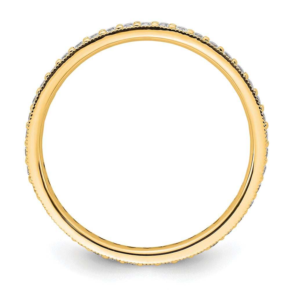 14K Gelbgold Poliert Größe 9 Vintage 1/2 Karat Diamant Komplett Memoire Ehering Ring