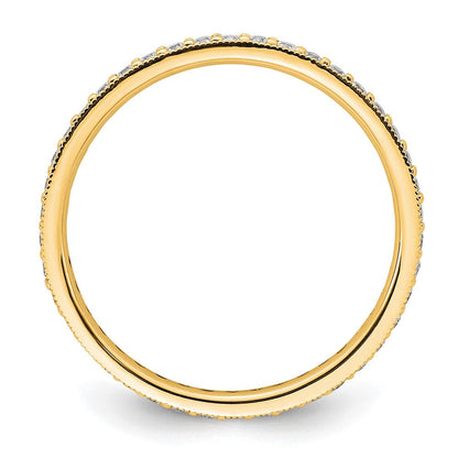 14K Gelbgold Poliert Größe 9 Vintage 1/2 Karat Diamant Komplett Memoire Ehering Ring