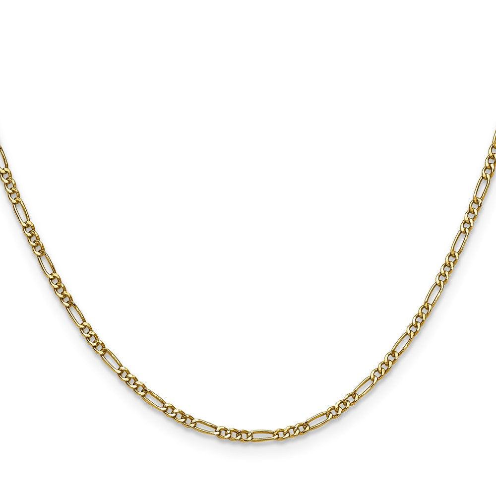 14K Gelbgold 1.9mm Halbmassiv Figaro Halskette