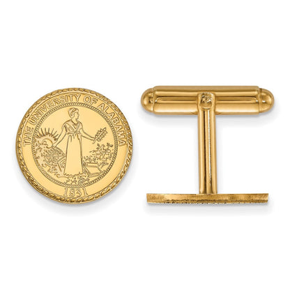 14K Gelbgold Gold Logoart University Of Alabama Wappen Manschette Knöpfe