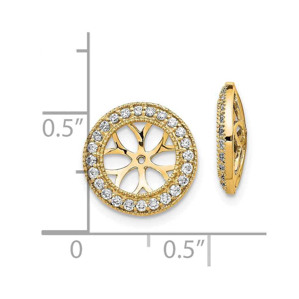 14K Gelbgold Ohrring-Jackets mit Kreis-Diamanten, 0,375 Karat