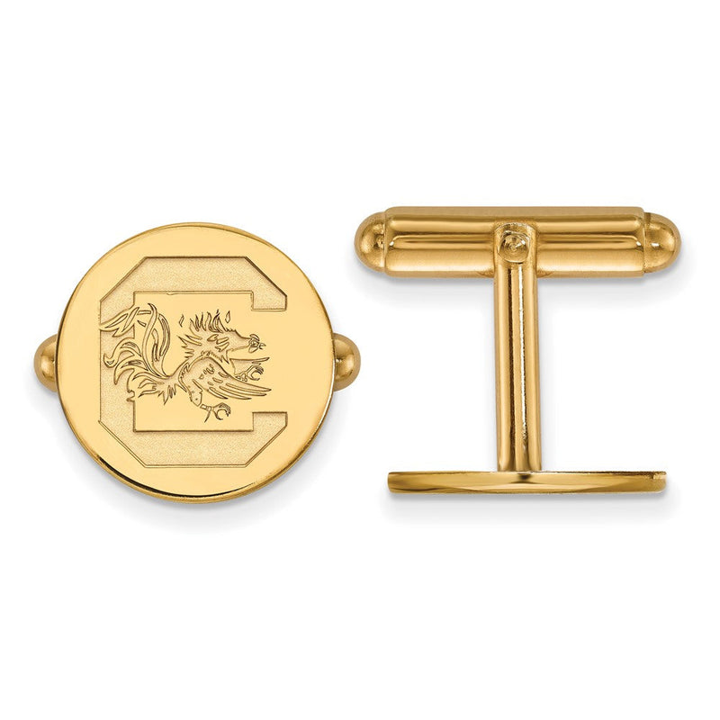 14K Gelbgold Gold Logoart University Of South Carolina Manschette Knöpfe