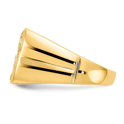 14K Gelbgold & Rhodium Herren.10ct Diamant Adler Ring