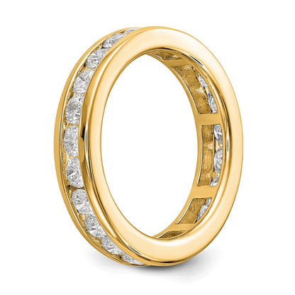 14K Gelbgold Poliert 2ct Kanalfassung Set Diamant Memoire Ehering Ring