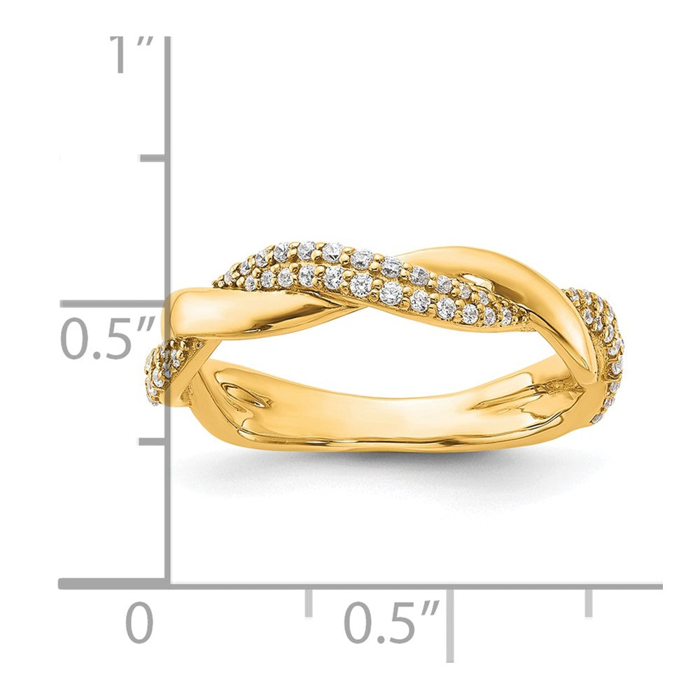14K Gelbgold Polierter Diamant-Fashionring
