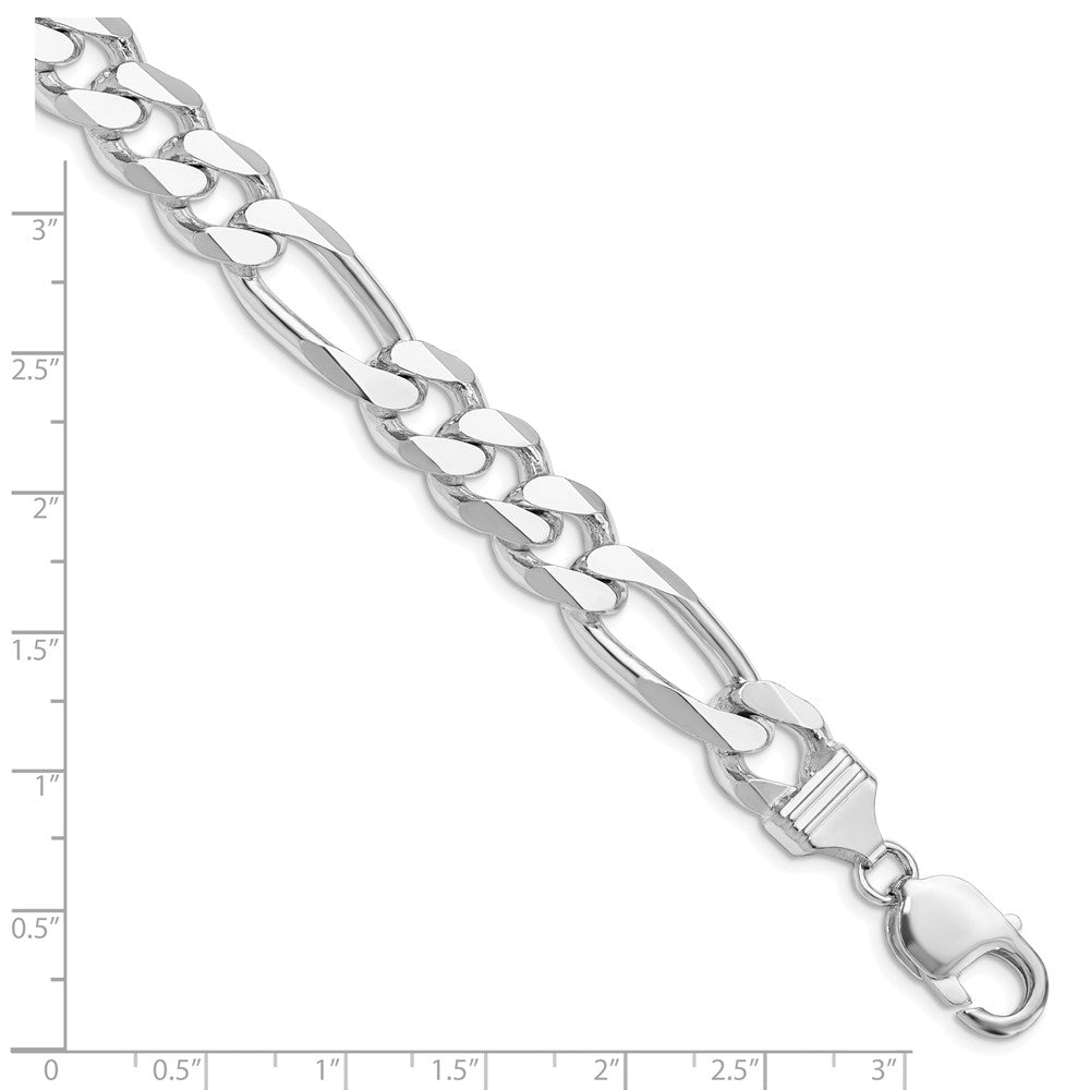 Sterlingsilber Rhodiniert 10.75mm Figaro Gliederarmband