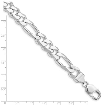 Sterlingsilber Rhodiniert 10.75mm Figaro Gliederarmband