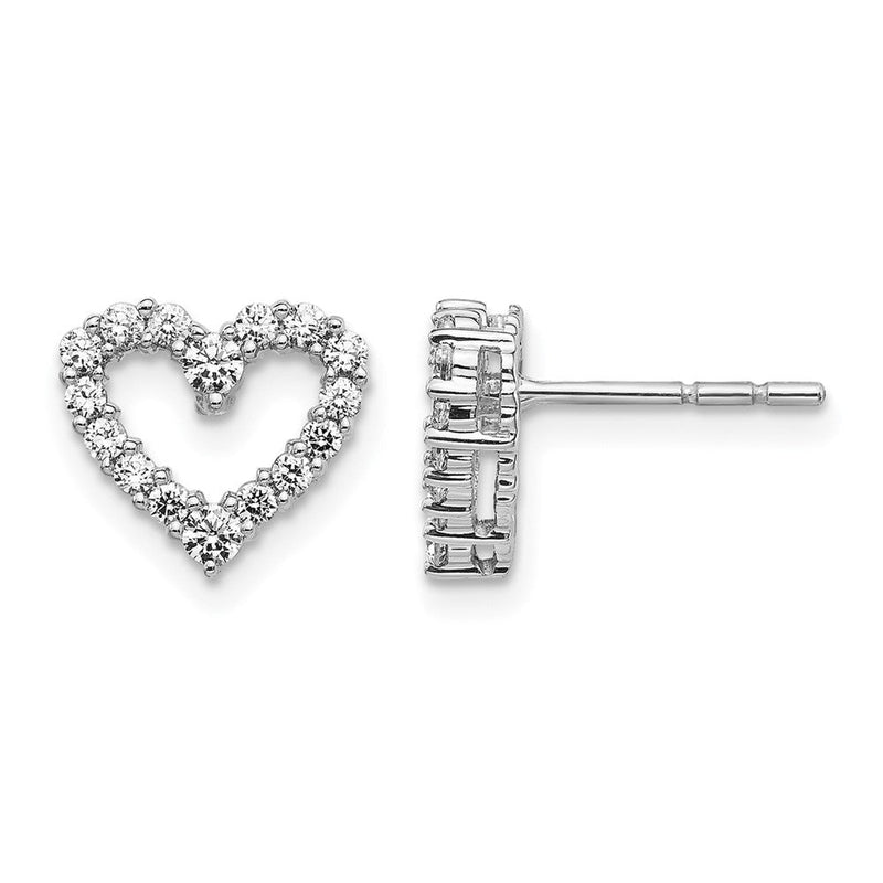14K Weißgold Diamant-Herz-Ohrstecker, 0,25 ct