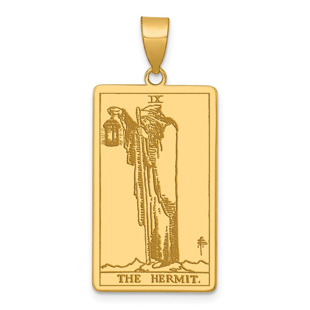 14K Gelbgold The Hermit Tarot Card Anhänger