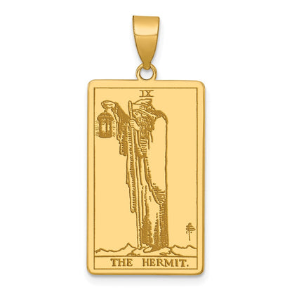 14K Gelbgold The Hermit Tarot Card Anhänger