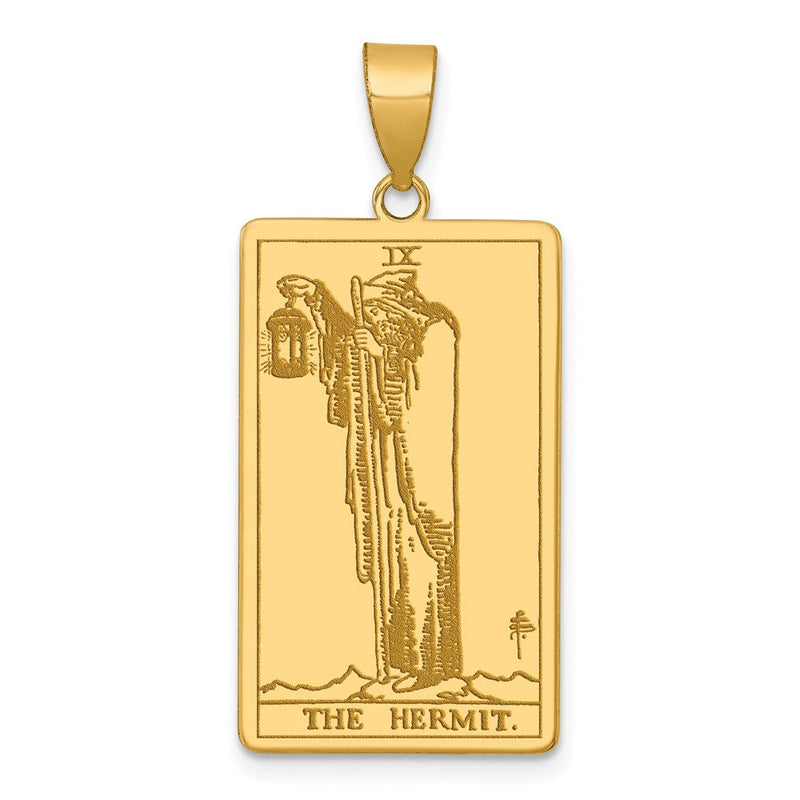14K Gelbgold The Hermit Tarot Card Anhänger