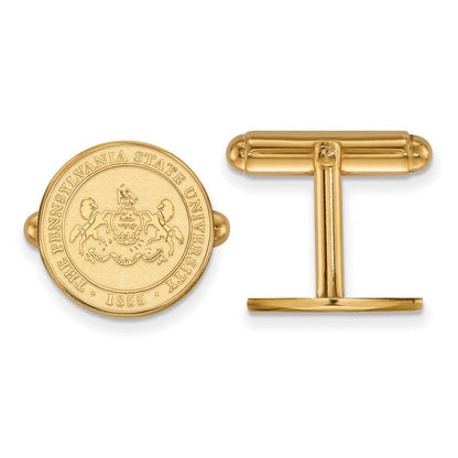 14K Gelbgold Gold Logoart Penn State University Wappen Manschette Knöpfe