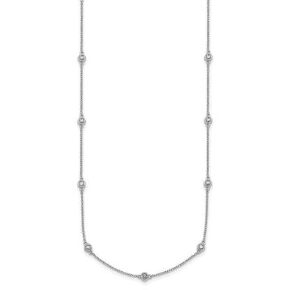 14K Weißgold Komplett 5/8 Karat Zargenfassung-set Diamant und Ankerkette Kette 17-station 20 Zoll Halskette