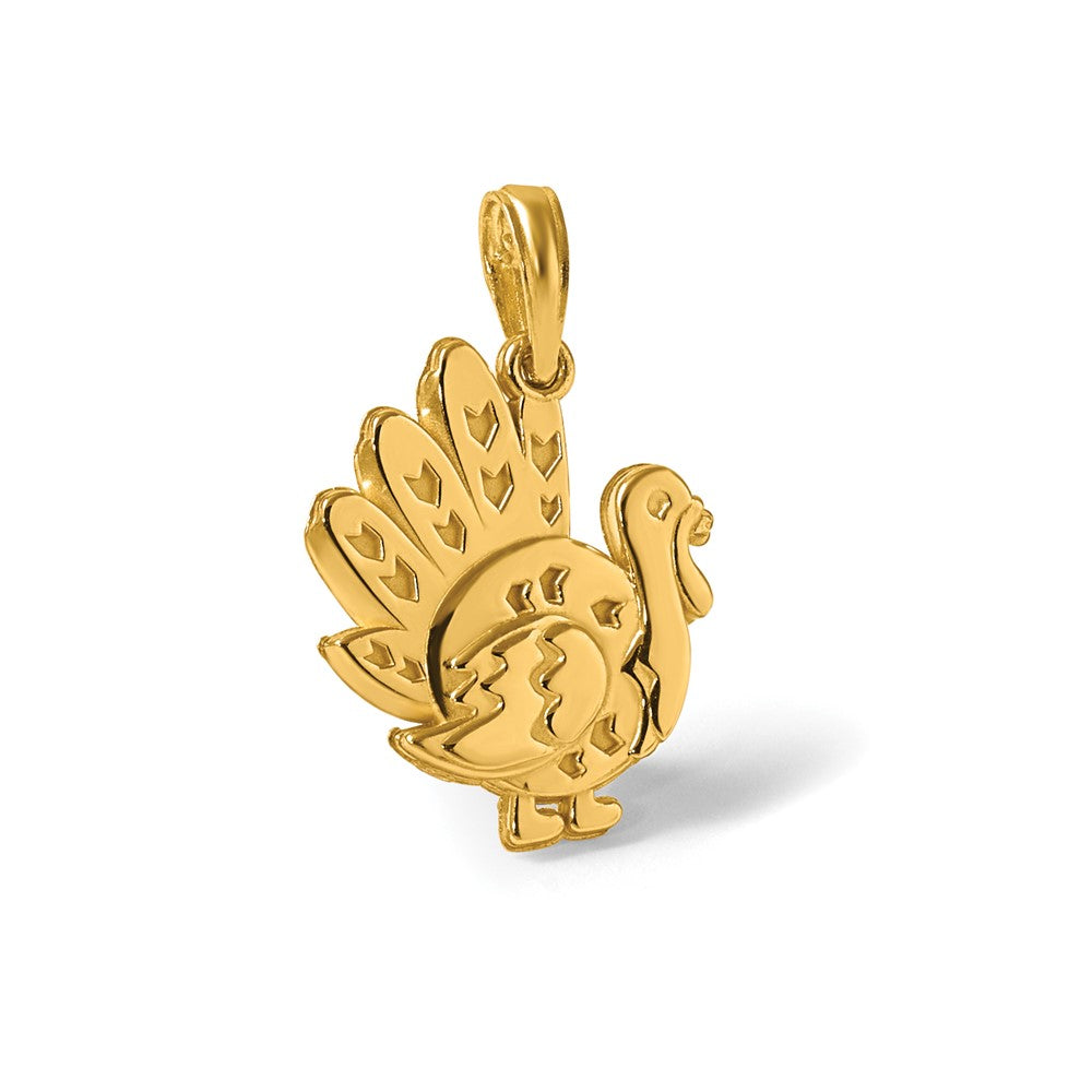 14K Gelbgold Polierter Truthahn-Anhänger