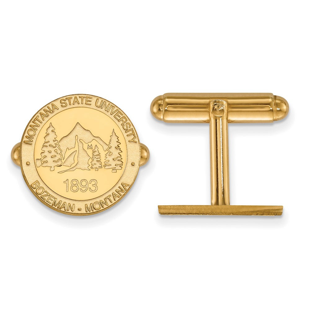 14K Gelbgold Gold Logoart Montana State University Wappen Manschette Knöpfe