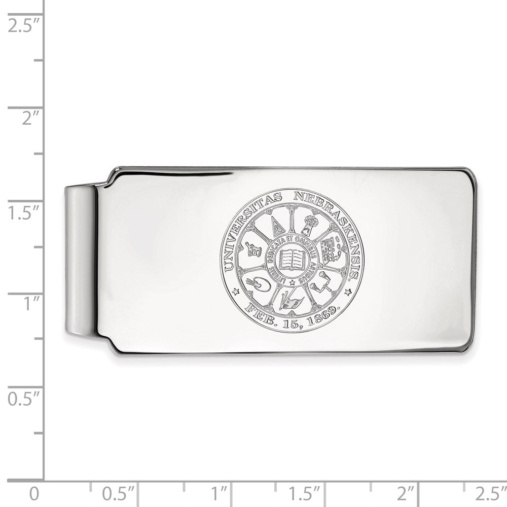 10K Weißgold Logoart University Of Nebraska Wappen Geldklammer