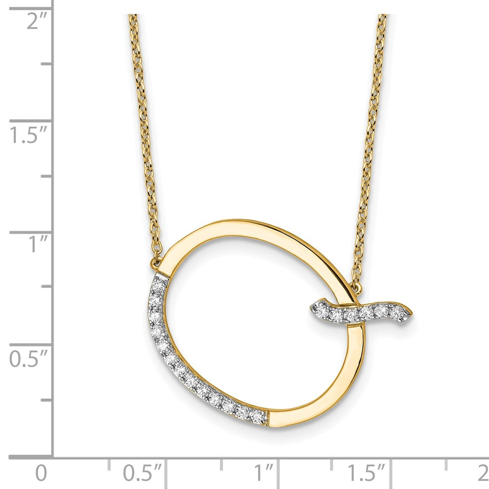 14K Gelbgold Seitlich Diamant Initiale Q 18 Zoll Halskette