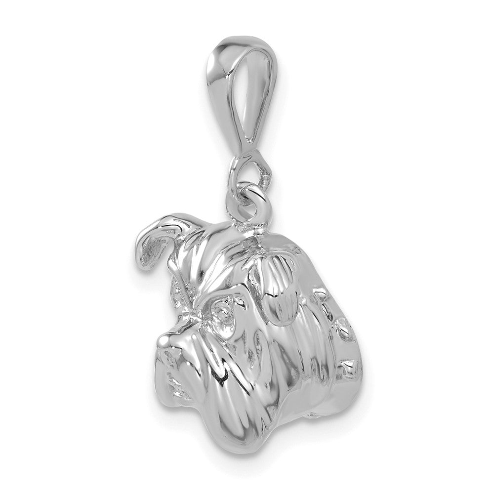 14K Weißgold Bulldogge-Anhänger