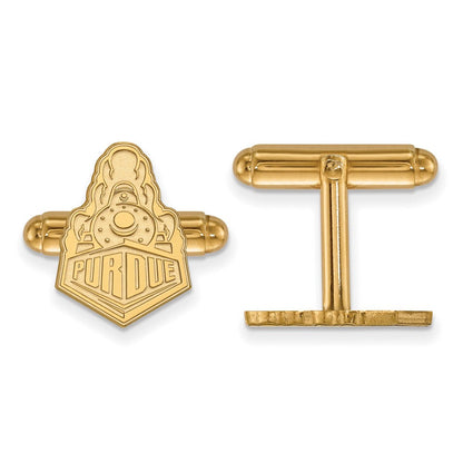 14K Gelbgold Gold Logoart Purdue University Boilermakers Zug Logo Manschette Knöpfe