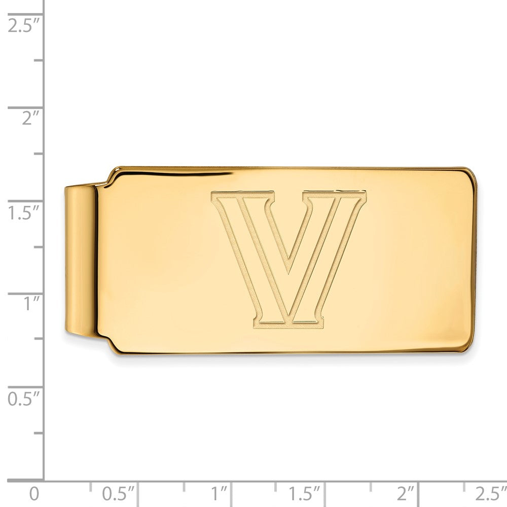 14K Gelbgold Gold Logoart Villanova University Buchstabe V Geldklammer
