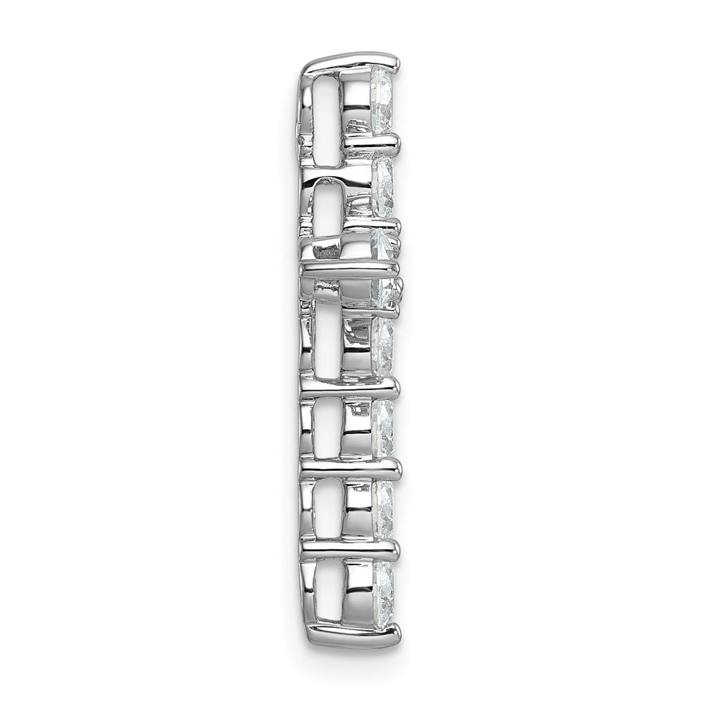 14K Weißgold Gleitanhänger Kreuz an Kette, 2 Karat Labor-Diamant VS+ F+