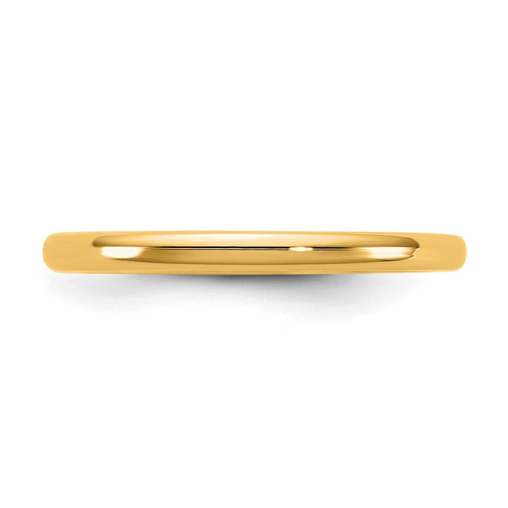 14K Gelbgold 2 mm Europäischer Ehering mit Komfort-Passform