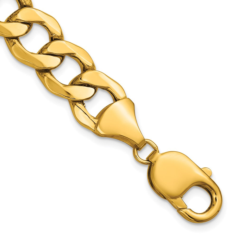 14K Gelbgold 11.3mm Halbmassiv Panzer Gliederarmband