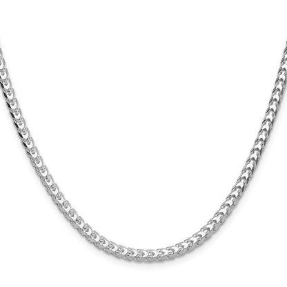 Sterlingsilber 4.0mm Diamantiert Quadratisch Franco 30 Zoll Kette