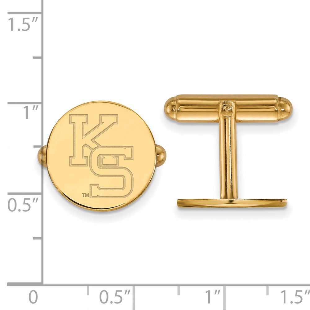 14K Gelbgold Gold Logoart Kansas State University K-s Manschette Knöpfe