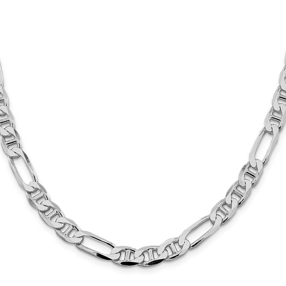 Sterlingsilber Rhodiniert 7.5mm Figaro Anker Halskette