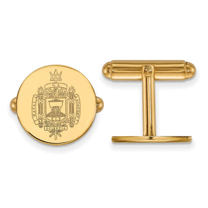 14K Gelbgold Gold Logoart Us Naval Akademie Wappen Manschette Knöpfe