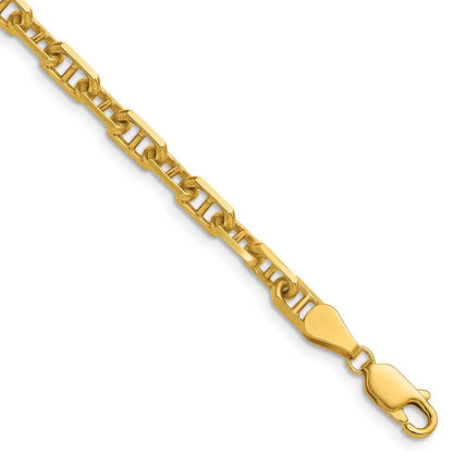 14K Gelbgold 5.0mm Diamantiert Marine Anker Gliederarmband