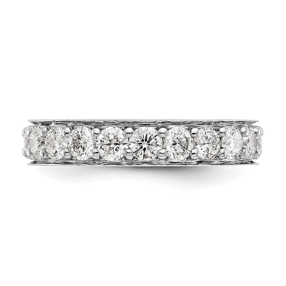 14K Weißgold Poliert Vintage 2ct Diamant Memoire Ehering Ring