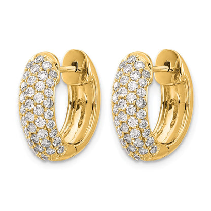 14K Gelbgold Creolen mit Klappscharnier und Diamant-Pavé, 1K