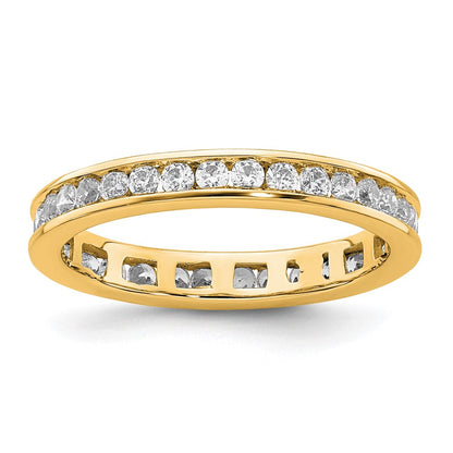14K Gelbgold Poliert Größe 4 Kanalfassung-set 1/2 Karat Diamant Komplett Memoire Ehering Ring