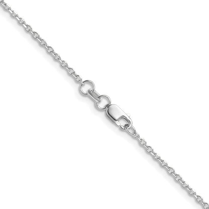 14K Weißgold 1.4mm Diamantiert Forzantine Ankerkette Halskette